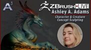 Creature & Character Concept Sculpting – Ashley A. Adams “A_Cubed” – ZBrush 2025