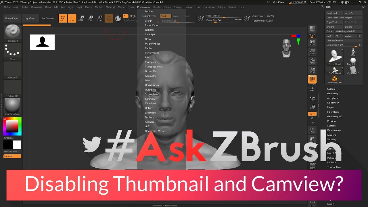 how to turn off document zbrush