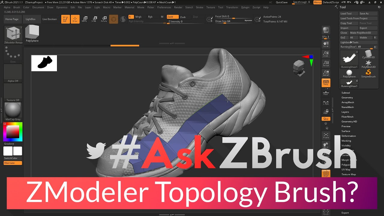 #AskZBrush – “How can I setup a ZModeler brush for retopology ...