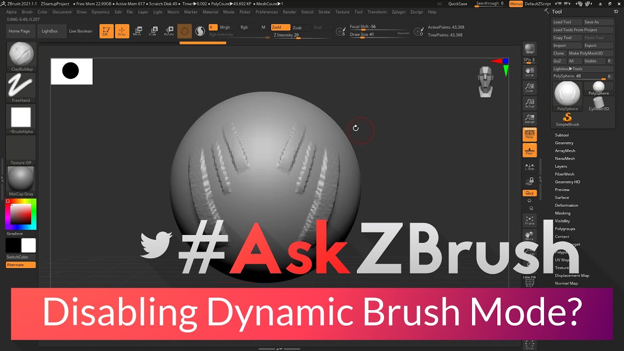 disabling the brush tail from zbrush