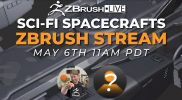 Watch Here! – Sci-Fi Spacecraft ZBrush-Stream Featuring Two ZBrush Experts! – ZBrush 2022