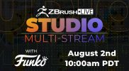 August 2 at 10:00am PDT – Studio Multi-Stream Featuring Funko – ZBrush 2022
