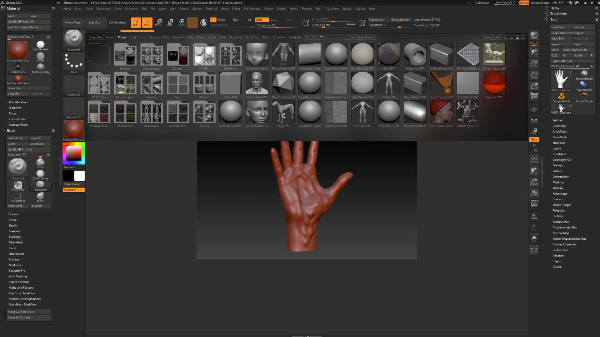 starting a project in zbrush